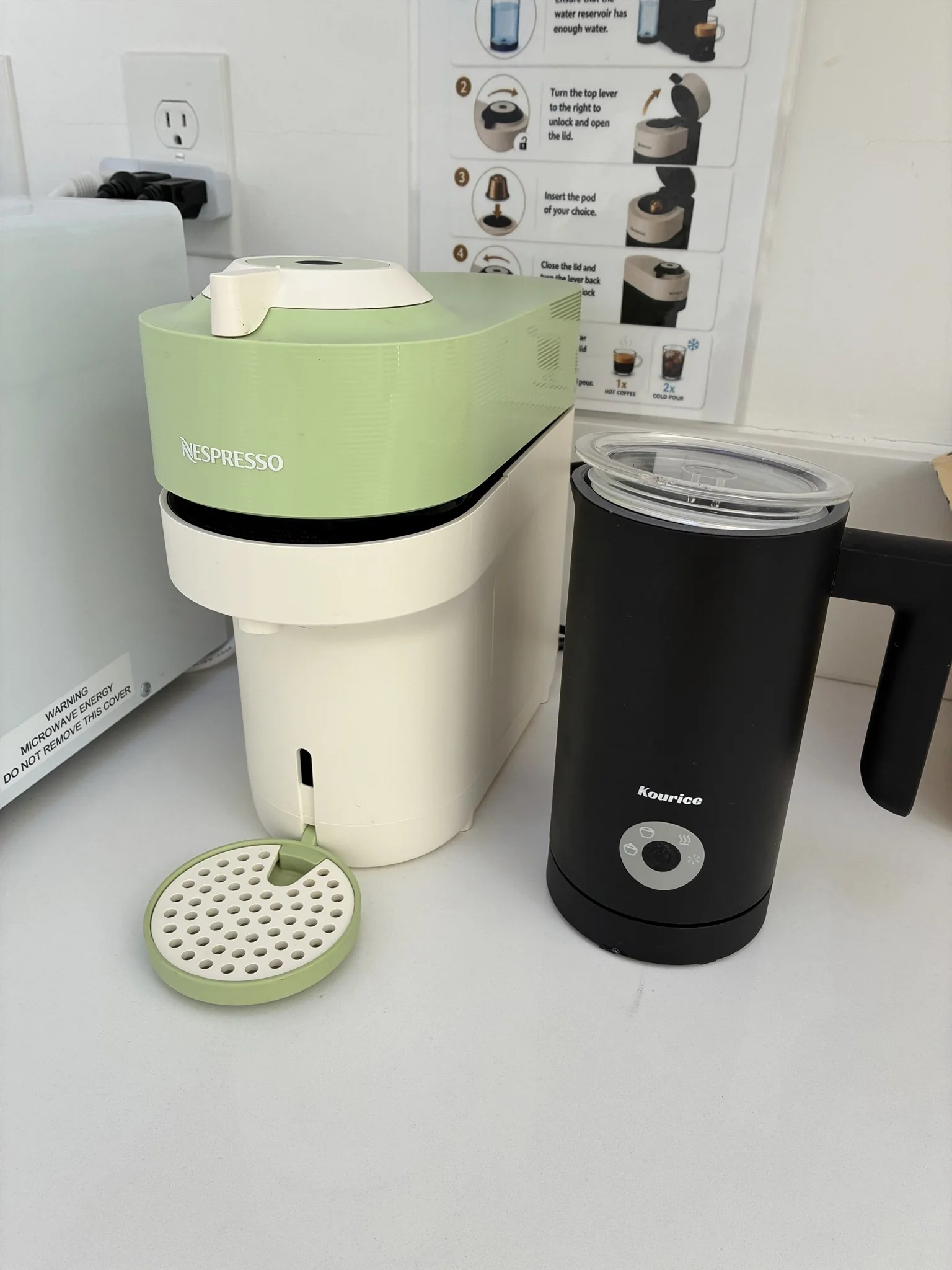 Nespresso machine and milk frother